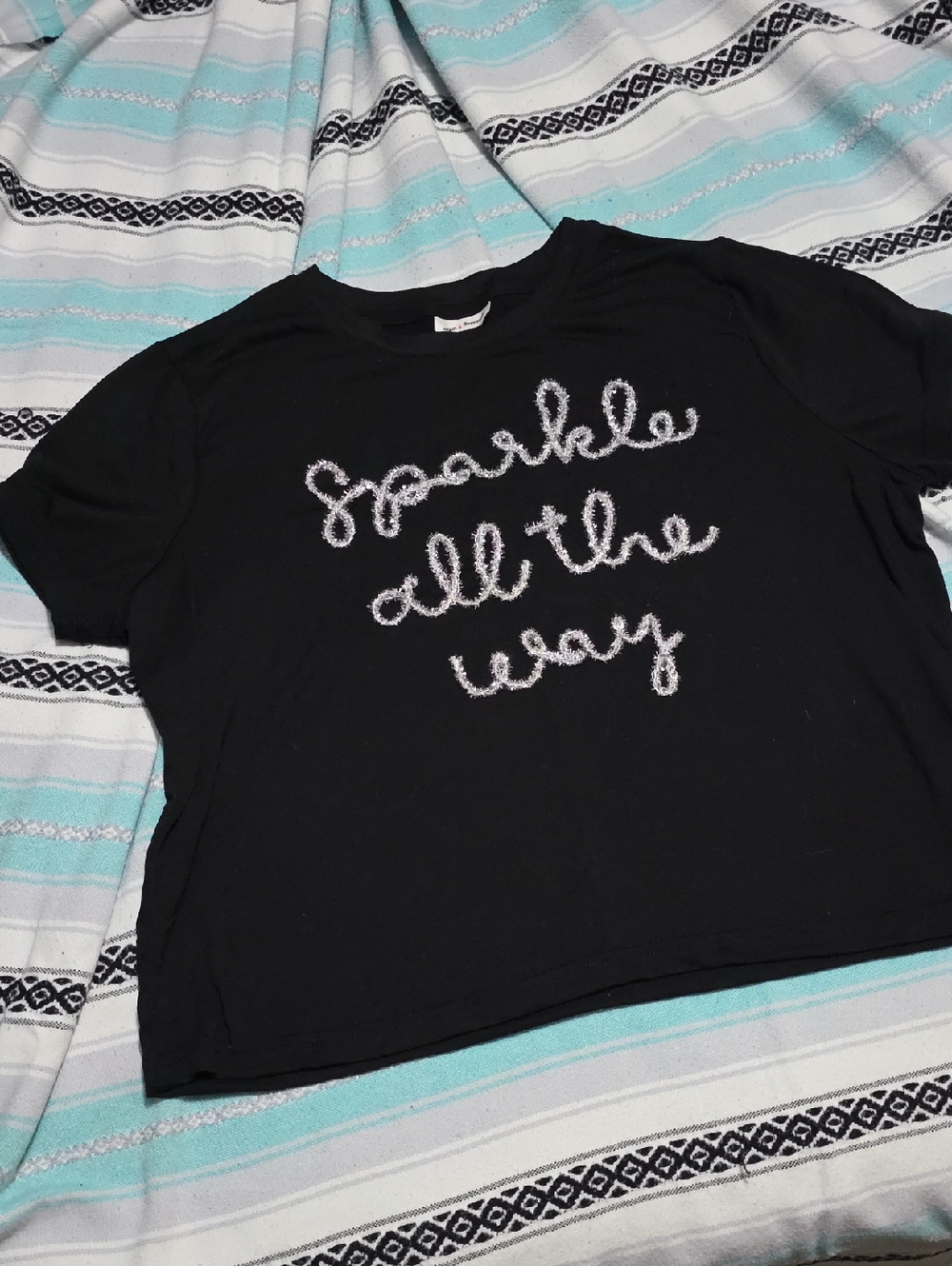 Sparkle ALL The Way Glitter For CHRISTMAS crop Top